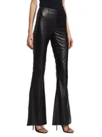 Flared Nappa Leather Trousers