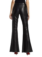 Flared Nappa Leather Trousers