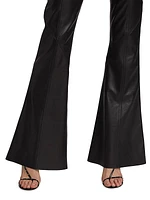 Flared Nappa Leather Trousers