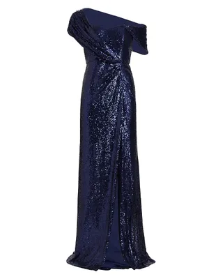 Sequin Floor-Length Gown