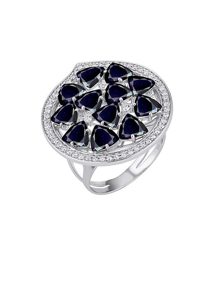 Mirage 18K White Gold, Violet Iolite & 0.34 TCW Diamond Ring