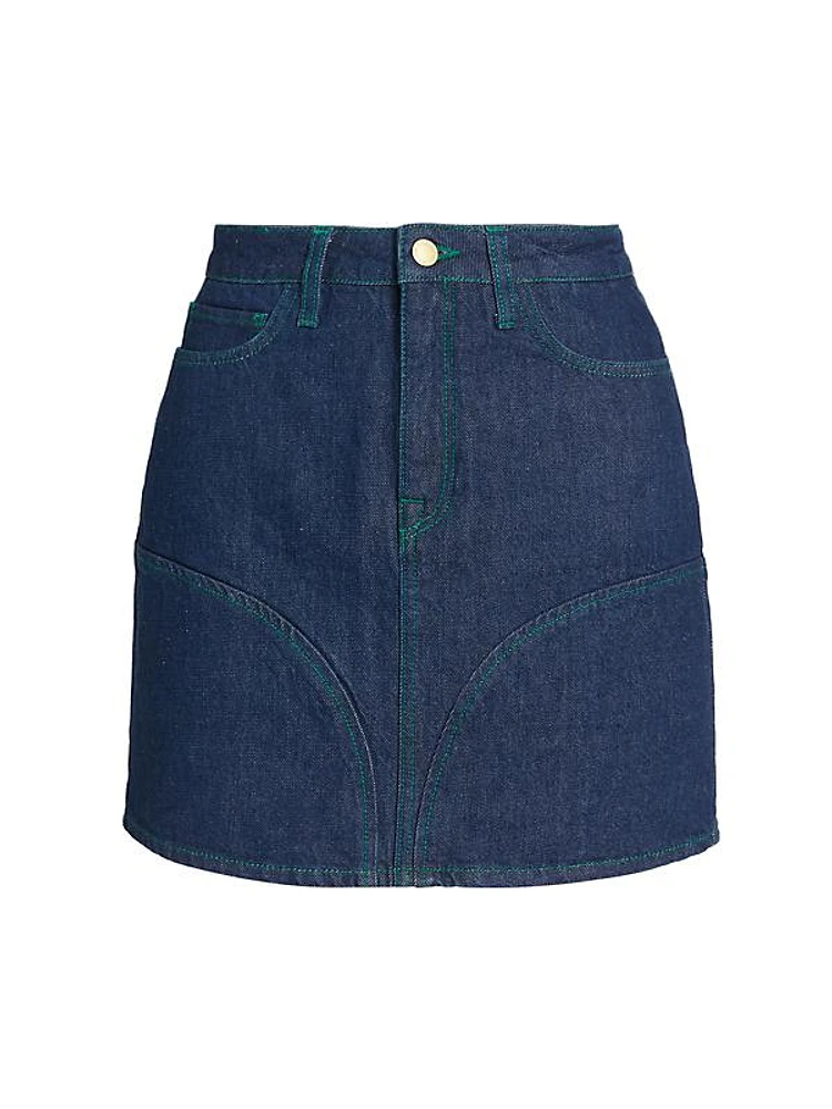 Stirrup Denim Miniskirt