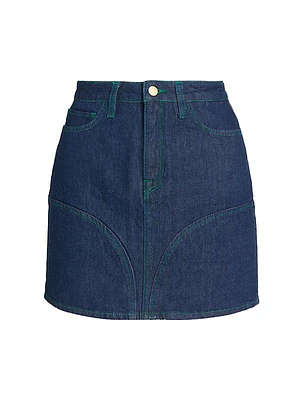 Stirrup Denim Miniskirt