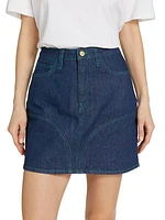 Stirrup Denim Miniskirt