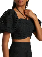 Lucia Eyelet Cotton Crop Top