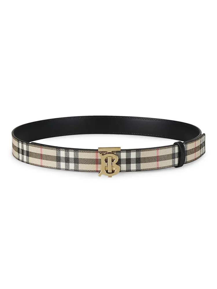 Reversible TB Check Coated Canvas Belt