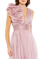 Chiffon Sleeveless Fit & Flare Midi-Dress