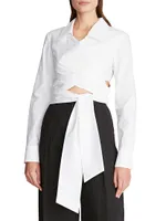 Capri Wrap-Front Cropped Blouse