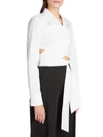 Capri Wrap-Front Cropped Blouse