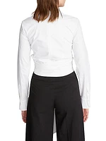 Capri Wrap-Front Cropped Blouse