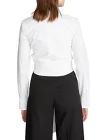 Capri Wrap-Front Cropped Blouse