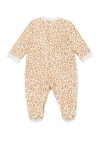 Baby's Star Logo Animal Print Coveralls & Blanket Set