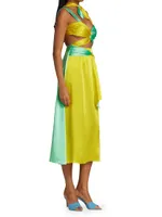 Colorblocked Midi-Dress