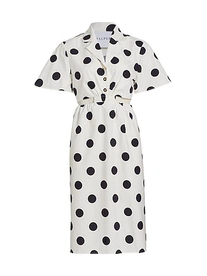 Polka-Dot Cut-Out Shirtdress