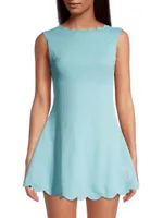 Iga Scalloped-Trim Minidress