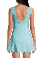 Iga Scalloped-Trim Minidress