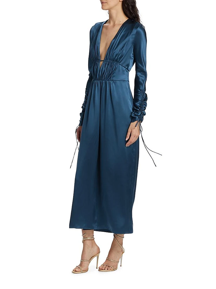 Silk Satin Midi-Dress