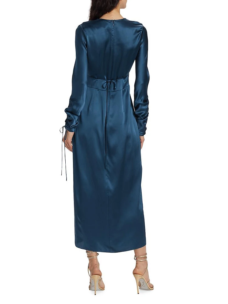 Silk Satin Midi-Dress