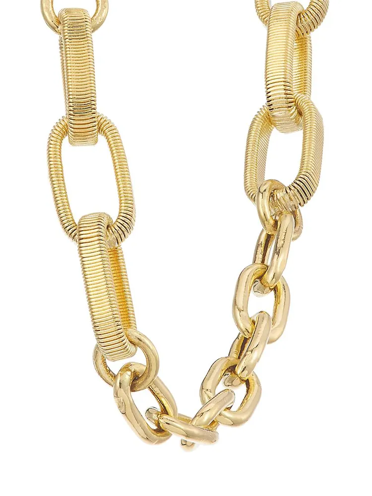 Uomo 18K Gold Mixed Coiled Open Chain Necklace