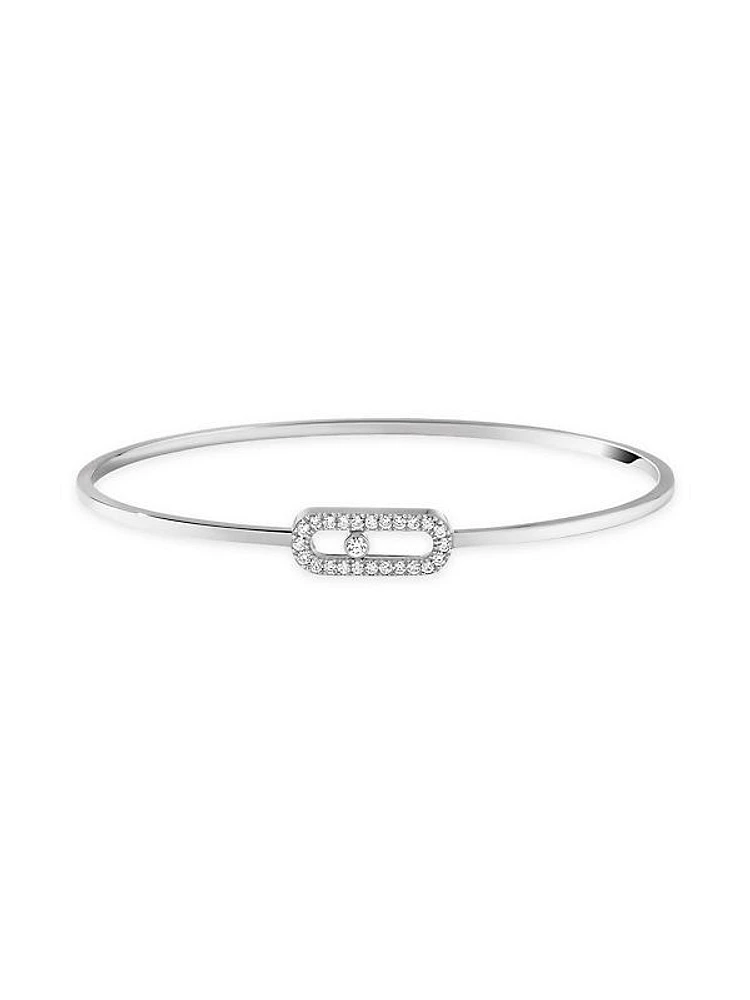 Move Uno 18K White Gold & Diamond Bangle