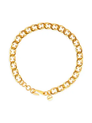 Everyday Essentials Mini Paisley Link 22K Gold-Plated Collar Chain Necklace