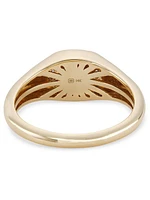 14K Yellow Gold & Diamond Evil-Eye Signet Ring