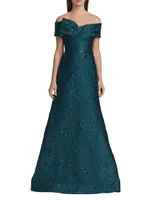 Half Bow Jacquard Gown