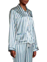 Ruthie Striped Silk Pajama Top