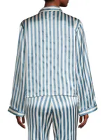 Ruthie Striped Silk Pajama Top