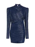 Maya Foil Pleated Knit Minidress