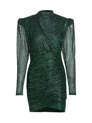 Maya Foil Pleated Knit Minidress