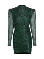 Maya Foil Pleated Knit Minidress