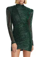 Maya Foil Pleated Knit Minidress