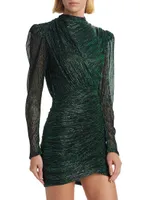 Maya Foil Pleated Knit Minidress