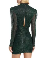 Maya Foil Pleated Knit Minidress