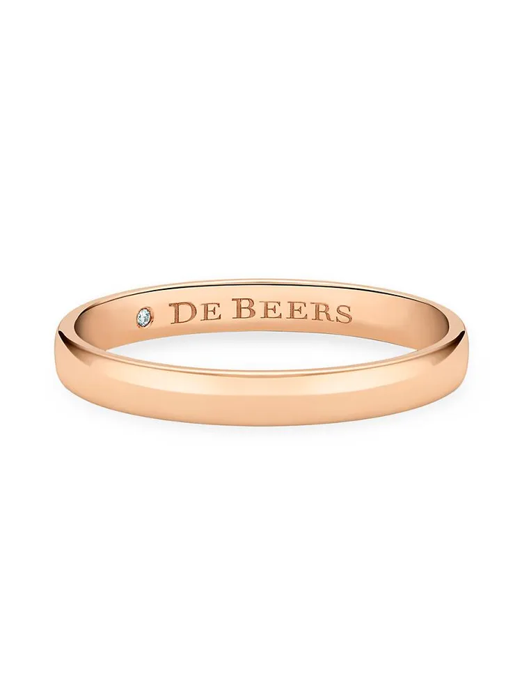 Wide Court Band 18K Rose Gold Wedding Ring