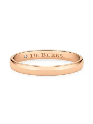 Wide Court Band 18K Rose Gold Wedding Ring