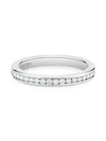 Platinum & Channel-Set Natural Diamond Half Eternity Band/2.5MM