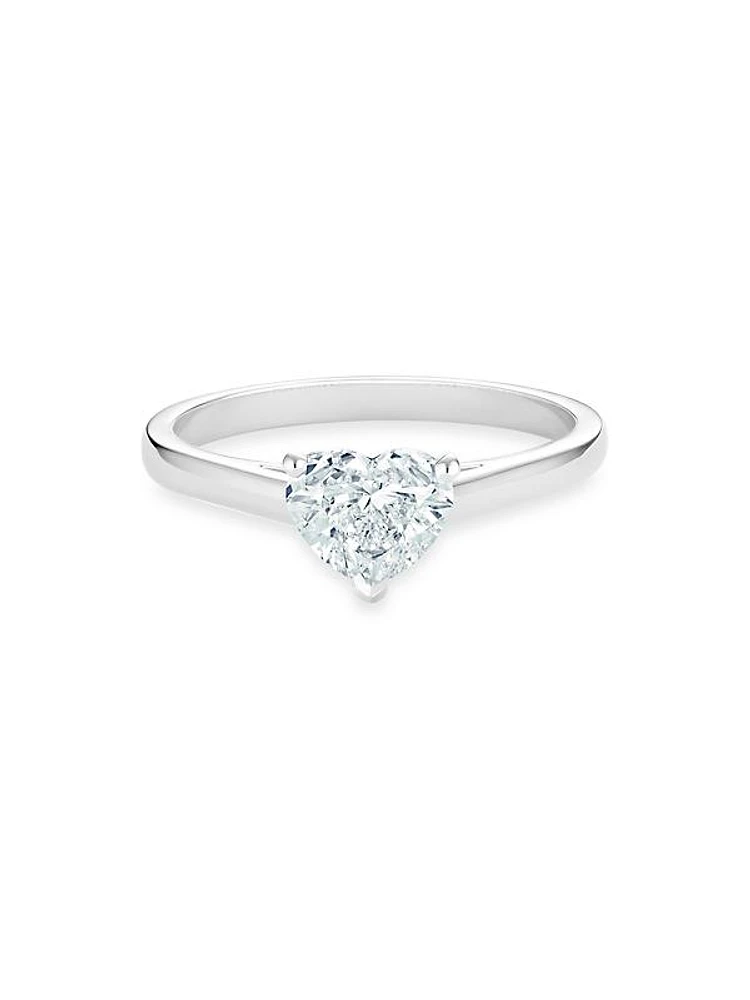 Platinum & 1.15 TCW Diamond Heart Engagement Engagement Ring