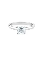 DB Classic Platinum & Asscher-Cut Natural Diamond Solitaire Engagement Ring