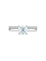 DB Classic Platinum & Asscher-Cut Natural Diamond Solitaire Engagement Ring