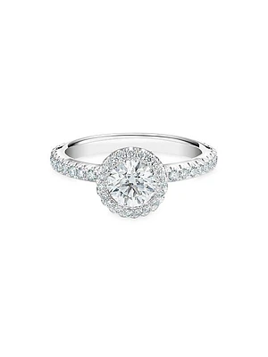 Aura Platinum & TCW Diamond Halo Engagement Ring