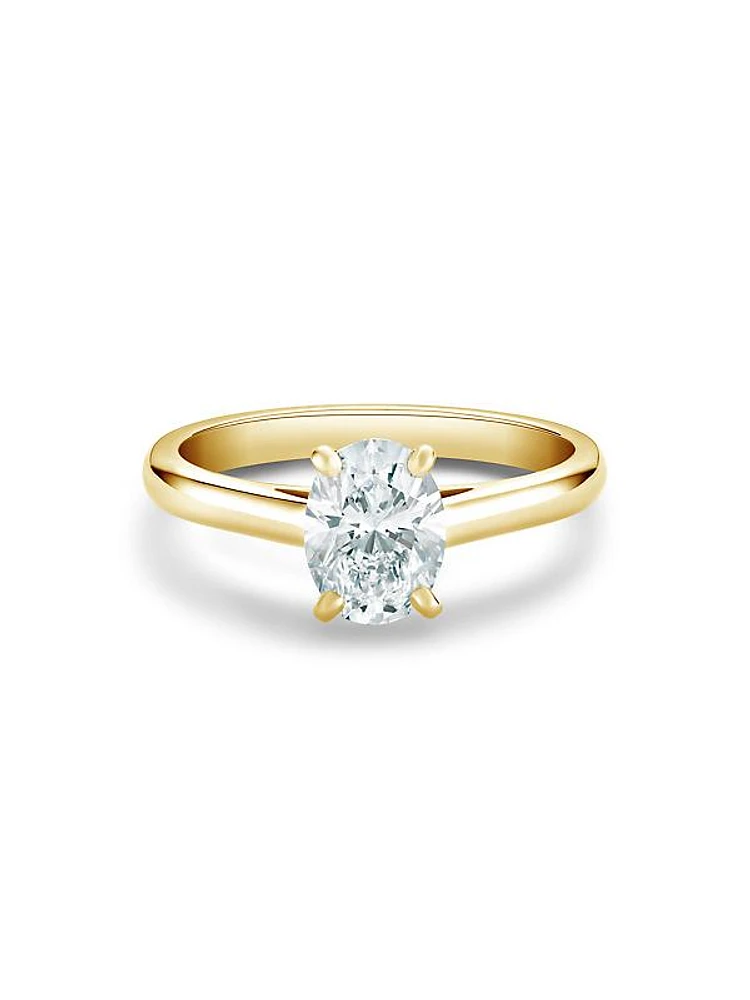 DB Classic 18K Yellow Gold & 1 TCW Oval Diamond Engagement Ring