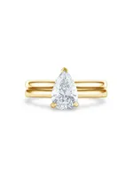 DB Classic 18K Yellow Gold & 1.03 TCW Pear-Cut Diamond Engagement Ring