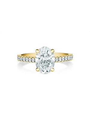 DB Classic 18K Yellow Gold & 1 TCW Oval Diamond Engagement Ring