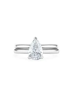 DB Classic Platinum & 1.02 TCW Pear-Cut Diamond Engagement Ring