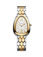 Serpenti Seduttori Stainless Steel & 18K Yellow Gold Bracelet Watch