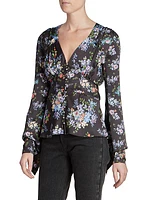 Floral Layered Cuff Blouse