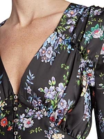 Floral Layered Cuff Blouse