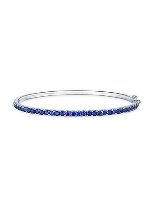 Stackable 18K White Gold & Sapphire Bangle